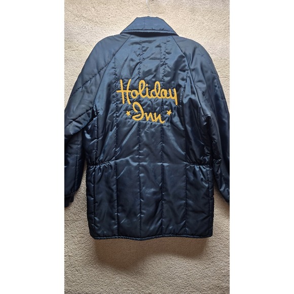 Vintage 70s 80s Holiday Inn Coat Walls Blizzard Pruf Adult L USA Made Dark‎ Blue